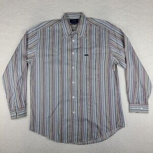 Faconnable Shirt Mens Large Blue Brown Purple Classique Dress Button Down *‎